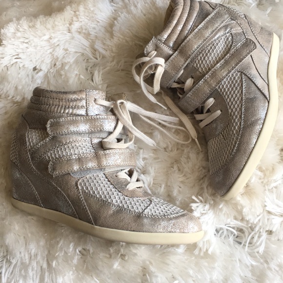 Madden Girl high top sneakers, wedge lift sz 8.5 - Picture 2 of 8